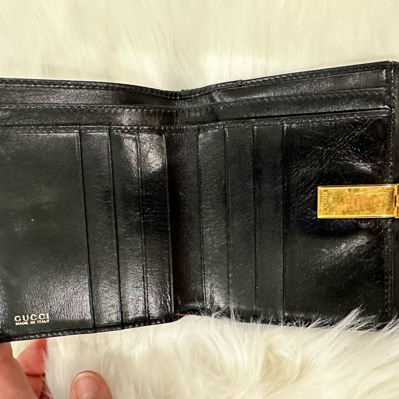 Gucci black leather wallet with gold hardware - Picture 6 of 7